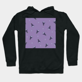 Folk flowers repeat pattern in purple background Hoodie